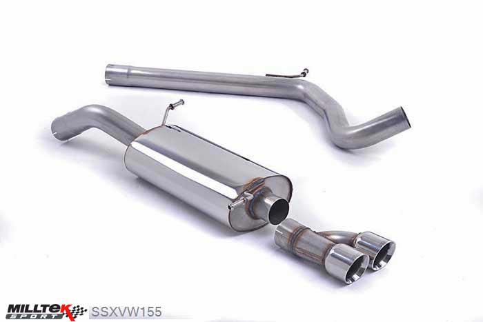 SSXVW155, Audi A1 S line 1.4 TFSI 150PS ACT 2015- Milltek, Cat-back system, Non-resonated (louder) with Polished Tips. Suitable for both Xenon and non-Xenon equipped models. Twin 80mm GT80 Polished, 2,76 inch, 70mm