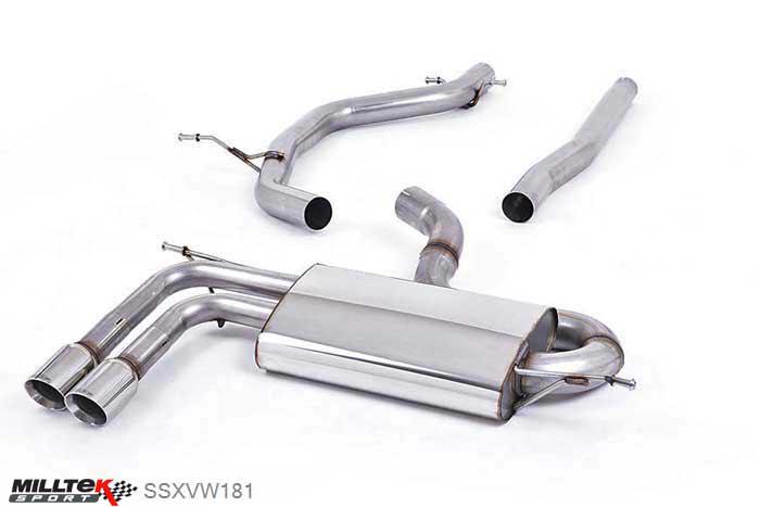 SSXVW181, Audi A3 2.0 TDI 170bhp 2WD 3 door DPF 2008-2012 Milltek, Particulate Filter-back system, Polished Tips Twin 80mm GT80 Polished, 2,75 inch, 69,85mm