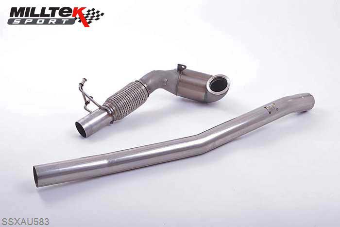 SSXAU583, Audi TT Mk3 TTS 2.0TFSI Quattro 2015- Milltek, Large Bore Downpipe and Hi-Flow Sports Cat, Must be fitted with Milltek Sport cat-back system and requires a Stage 2 ECU remap , 3 inch, 76,2mm