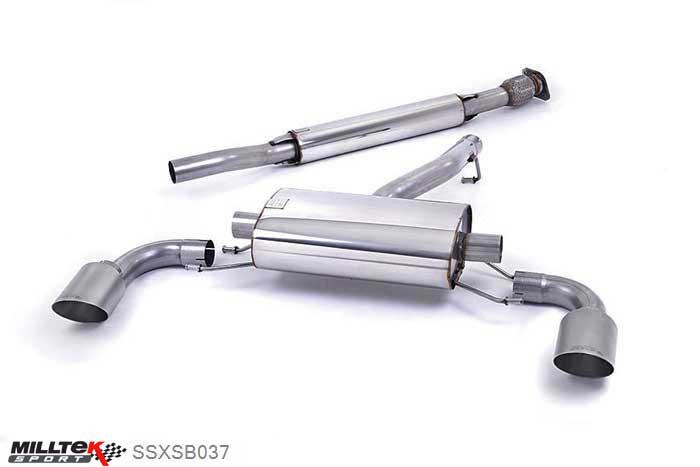 SSXSB037, Toyota GT86 2.0 litre 2012- Milltek, Secondary Cat-back system, Resonated. Brushed Titanium Tips Dual GT115 Titanium, 2,5 inch, 63,5mm
