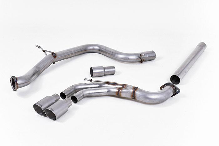 SSXVW340, VW Golf MK7 GTD 2.0 TDI 185PS 2013- Milltek, Cat-back system, Non-resonated (louder). Titanium Tips Twin 80mm GT80 Titanium, 3 inch, 76,2mm