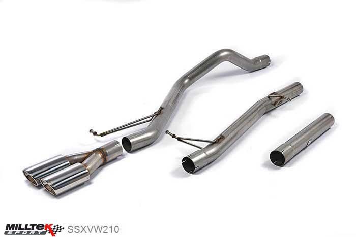 SSXVW210, VW Transporter \ Caravelle T6 LWB 180PS 2.0-Litre BiTDI 2WD and 4MOTION 2015- Milltek, Particulate Filter-back system, Non-resonated (louder). Twin oval outlet Twin 100 x 80mm Special Oval, 2,75 inch, 69,85mm