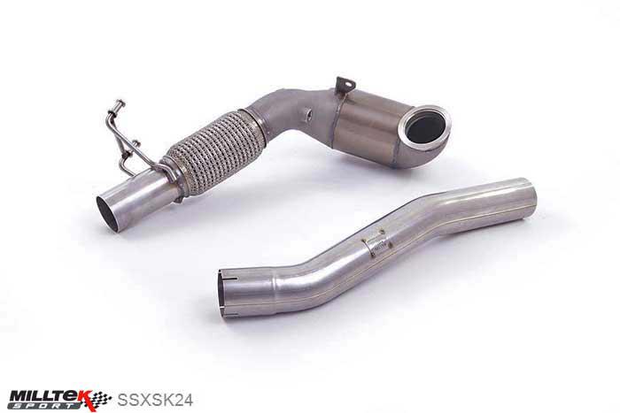 SSXSK24, Seat Leon ST Cupra 280 and 290 2.0 TSI (280 and 290PS) 2015- Milltek, Cast Downpipe with Race Cat, 200 cell High Flow Race Cat - Requires a Stage 2 ECU remap and must be fitted with the Milltek Sport cat-back system , 3 inch, 76,2mm