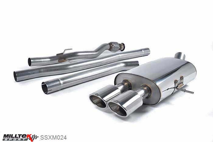 SSXM024, Mini Mk2 (R56) Cooper S 1.6i Turbo 2006-2014 Milltek, Cat-back system, Non-resonated (louder). Twin Oval Tailpipes. Does not fit vehicles with John Cooper Works body kit Twin Oval Jet, 2,5 inch, 63,5mm