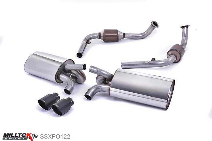 SSXPO122, Porsche Cayman S 3.4 987 Gen1 2006-2009 Milltek, Cat-back system, Cerakote Black Tips. Inc. Rear Catalysts Twin 90mm Special, 2,13 inch, 54mm