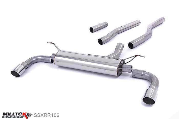 SSXRR106, Landrover Evoque 5-door and Coupe / 2.0 Si4 / Pure and Prestige / 4WD-only 2011- Milltek, Cat-back system,  Dual 90mm GT90, 2,76 inch, 70mm