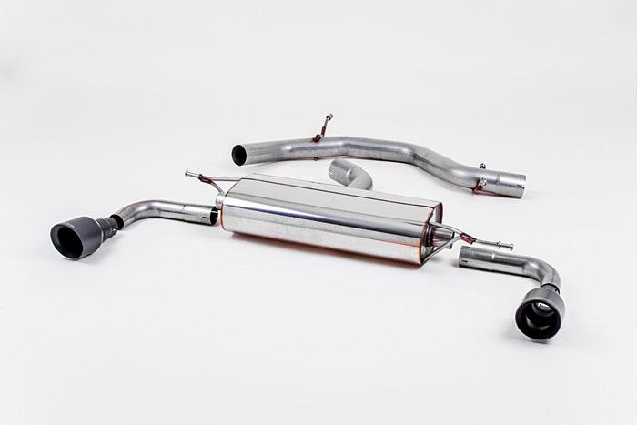 SSXVW183, VW Golf Mk6 GTi 2.0 TSI 210PS 2009-2013 Milltek, Cat-back system, Non-resonated (louder) with black trims Dual 100mm GT100 Cerakote Black, 2,75 inch, 69,85mm