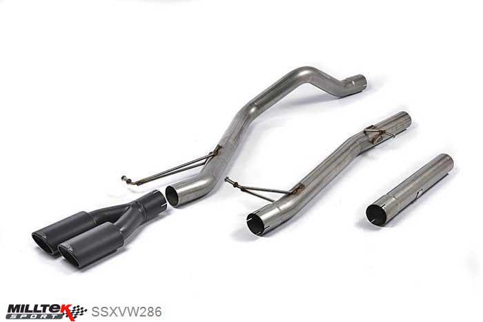 SSXVW286, VW Transporter \ Caravelle T5 LWB 180PS 2.0-litre BiTDI 2WD and 4MOTION 2010-2015 Milltek, Particulate Filter-back system, Non-resonated (louder). Twin Black oval outlet Twin 100 x 80mm Special Oval, 2,75 inch, 69,85mm