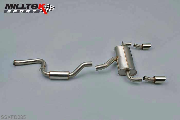 SSXFD085, Ford Focus MK2 RS 2.5T 305PS 2009-2010 Milltek, Cat-back system, EC Type-Approved Resonated Road System Dual DTM, 3 inch, 76,2mm