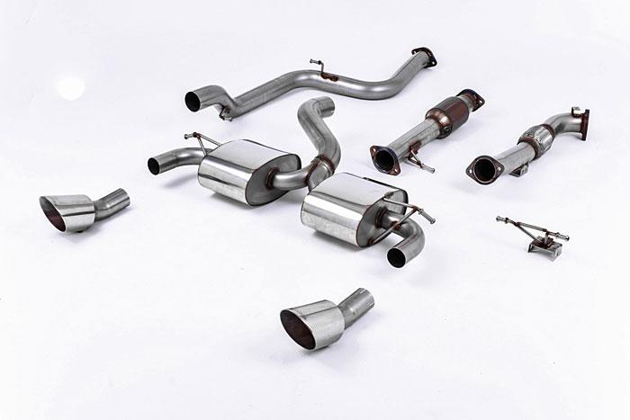SSXFD083, Ford Focus MK2 RS 2.5T 305PS 2009-2010 Milltek, Turbo-back system including Hi-Flow Sports Cat, EC Type-Approved Resonated Road System Dual DTM, 3 inch, 76,2mm