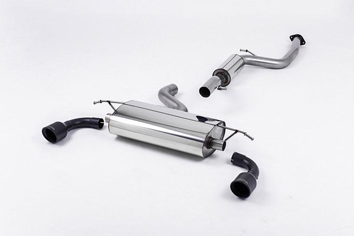 SSXFD057, Ford Focus Mk2 ST 225 2005-2010 Milltek, Cat-back system, Resonated (quieter) with 100mm Jet Cerakote Black Trims 100mm Jet, 2,75 inch, 69,85mm