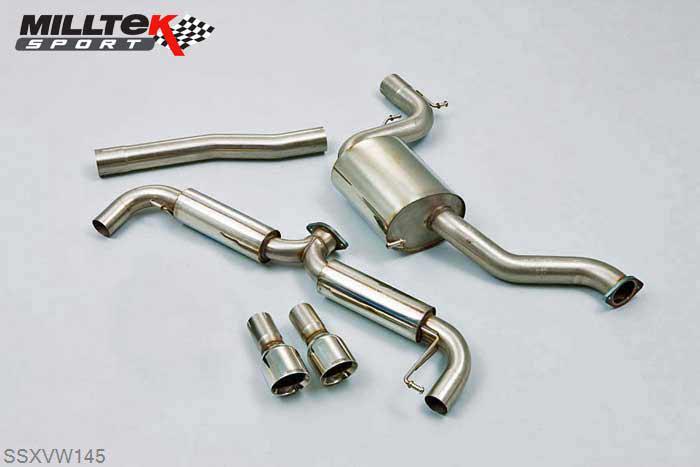 SSXVW145, VW Golf Mk6 GTi 2.0 TSI 210PS 2009-2013 Milltek, Cat-back system, 3-inch Race System Dual 100mm GT100 Polished, 3 inch, 76,2mm