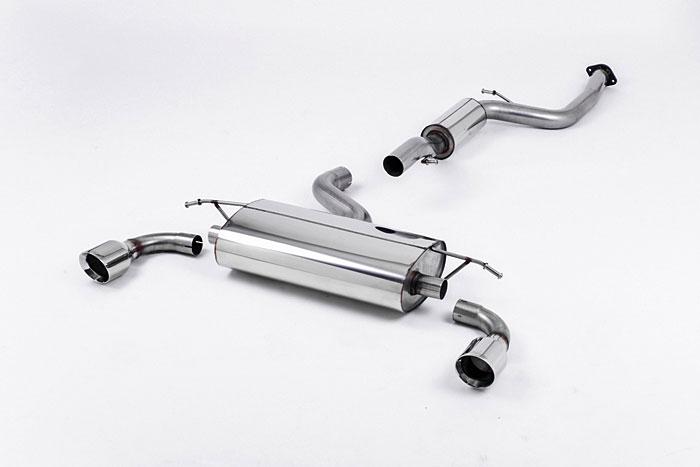 SSXFD075, Ford Focus Mk2 ST 225 2005-2010 Milltek, Cat-back system, Resonated (quieter) with GT-100 Polished Trims 100mm GT100 Polished, 2,75 inch, 69,85mm