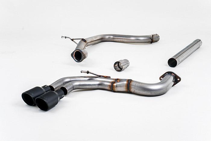 hoofdafbeelding SSXAU565, Audi A3 2.0 TDI 150 MQB 2WD 2013- Milltek, Cat-back system, Non-resonated (louder). Cerakote Black Tips Twin 80mm GT80 Cerakote Black, 2,76 inch, 70mm