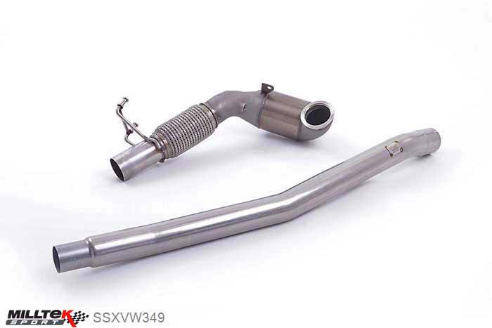 SSXVW349, Audi S/RS S3 2.0 TFSI quattro Sportback 8V 2013- Milltek, Large Bore Downpipe and Hi-Flow Sports Cat, For Fitment with the OE Exhaust system only and requires a Stage 2 ECU remap , 3 inch, 76,2mm