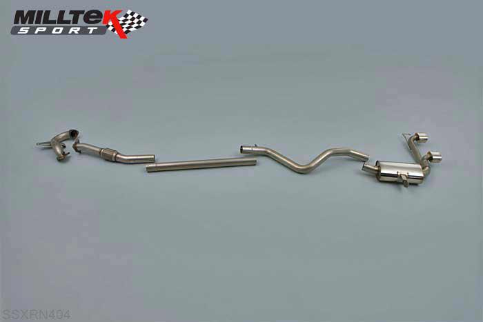 SSXRN404, Renault Megane Renaultsport 225 2.0T 2004-2009 Milltek, Turbo-back system excluding Hi-Flow Sports Cat, For track use only. Dual GT80-LITE, 2,76 inch, 70mm