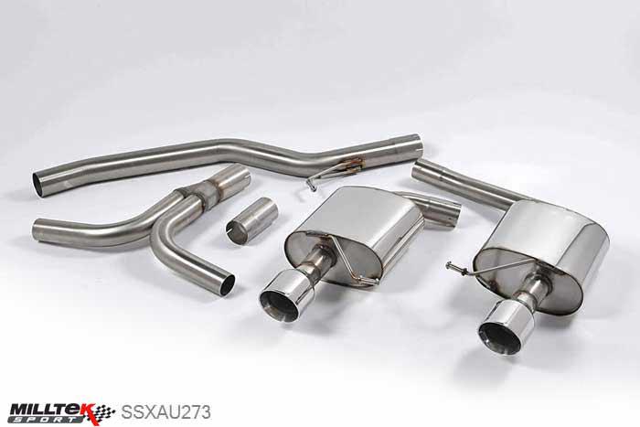 SSXAU273, Audi A5 Coupe 3.0 TDi (DPF) quattro 2007- Milltek, Cat-back system, Dual Outlet 100mm GT100 Polished, 2,76 inch, 70mm