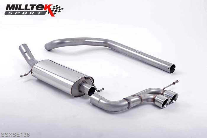 SSXSE136, Seat Ibiza Cupra / Bocanegra 1.4 TSI 180PS 2010-2015 Milltek, Cat-back system,  Twin 80mm GT80 Polished, 2,76 inch, 70mm
