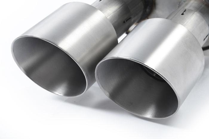 MCXAU112, Audi Coupe UR quattro 20v Turbo 1989-1991 Milltek, Downpipe-back system, Non-resonated (louder). Titanium OEM-Style Tips. Requires 4 holes to be drilled into the boot floor to allow fitment of the new Milltek Sport exhaust hangers Twin 90mm GT90 Titanium, 2,5 inch, 63,5mm