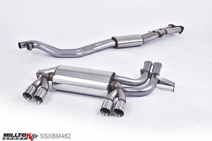 SSXBM462, BMW 3 Series E46 M3 3.2 Coupe - Cabriolet 2001-2007 Milltek, Cat-back system,  Quad 80mm Special, 2,37 inch, 60,32mm