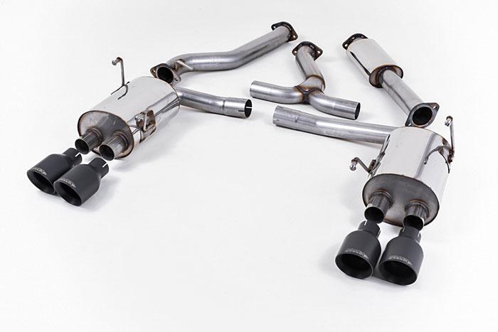 SSXSB48, Subaru Impreza STi 2.5i Turbo Saloon / Sedan 2011-2014 Milltek, Cat-back system, Cerakote Black Tips Quad 100mm GT100 Cerakote Black, 3 inch, 76,2mm