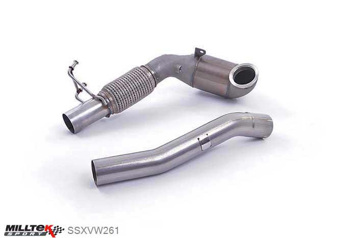 SSXVW261, Seat Leon Cupra 280 and 290 2.0 TSI (280 and 290PS) 2014- Milltek, Large Bore Downpipe and Hi-Flow Sports Cat, Must be fitted with a Milltek Sport cat-back system , 3 inch, 76,2mm
