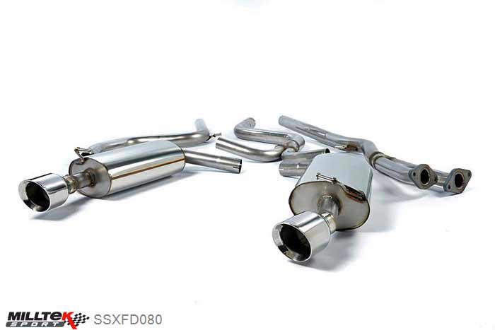 SSXFD080, Ford Mondeo ST220 3.0 V6 Hatchback / Saloon only 2002-2007 Milltek, Cat-back system,  Quad 100mm GT100 Polished, 2,5 inch, 63,5mm