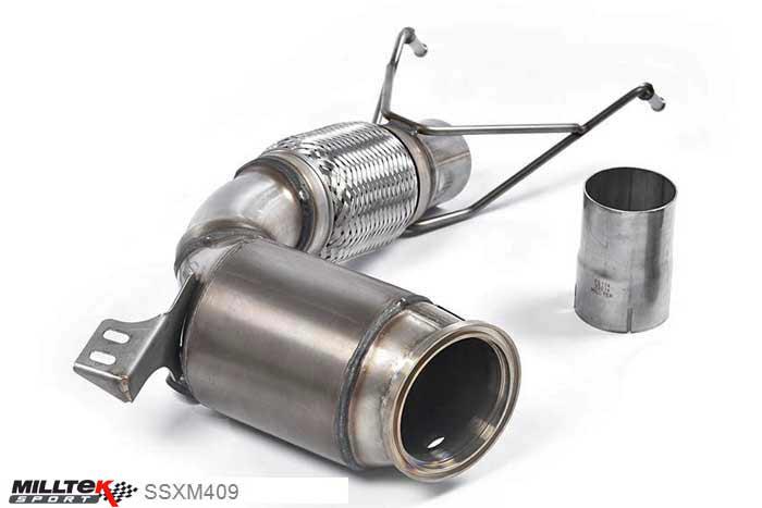 SSXM409, Mini Mk3 (F56) Mini Cooper S 2.0 Turbo (Rest of World) 2014- Milltek, Large Bore Downpipe and Hi-Flow Sports Cat, Requires a Stage 2 ECU remap and must be fitted with a Milltek Sport cat-back system , 2,75 inch, 69,85mm