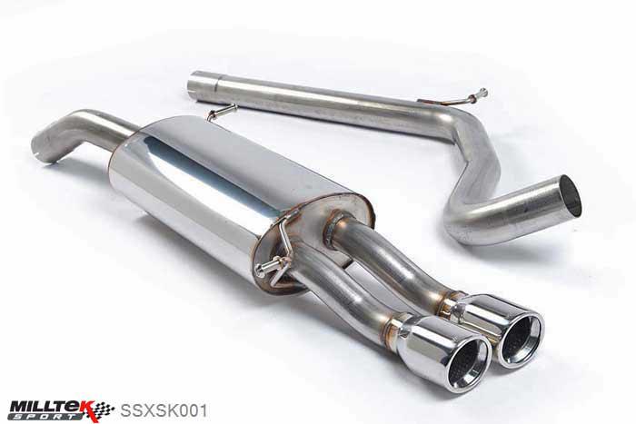SSXSK001, Skoda Fabia vRS TDI 2003-2007 Milltek, Cat-back system,  Twin 76.2mm Jet, 2,5 inch, 63,5mm