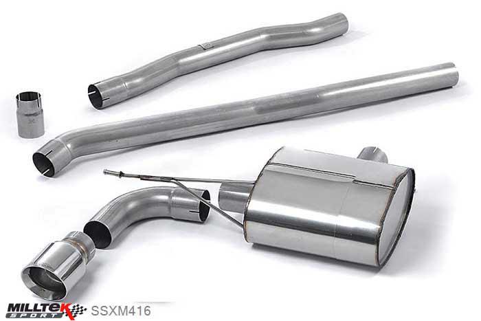 SSXM416, Mini Mk3 (F56) Cooper 1.5T 2014- Milltek, Cat-back system, Non-resonated (louder) with Polished Tip 100mm GT100 Polished, 2,76 inch, 70mm