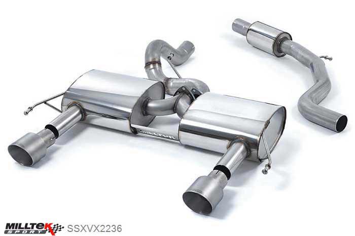 SSXVX2236, Opel Corsa VXR / OPC (Corsa E) 2014- Milltek, Secondary Cat-back system, Resonated (quieter). 100mm Titanium Tips - EC Approval Coming Soon Dual 100mm GT100 Titanium, 2,76 inch, 70mm