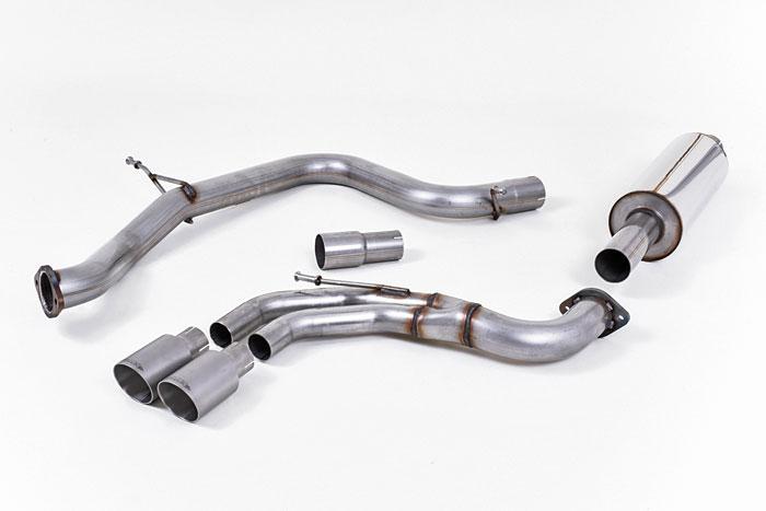SSXVW339, VW Golf MK7 GTD 2.0 TDI 185PS 2013- Milltek, Cat-back system, Resonated (quieter). Titanium Tips. EC-Approved Twin 80mm GT80 Titanium, 3 inch, 76,2mm
