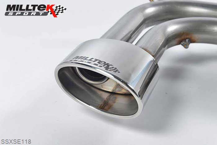 SSXSE118, Seat Leon Cupra 2.0T FSI 240PS 2006-2011 Milltek, Cat-back system, Resonated (quieter) Special Oval, 2,75 inch, 69,85mm