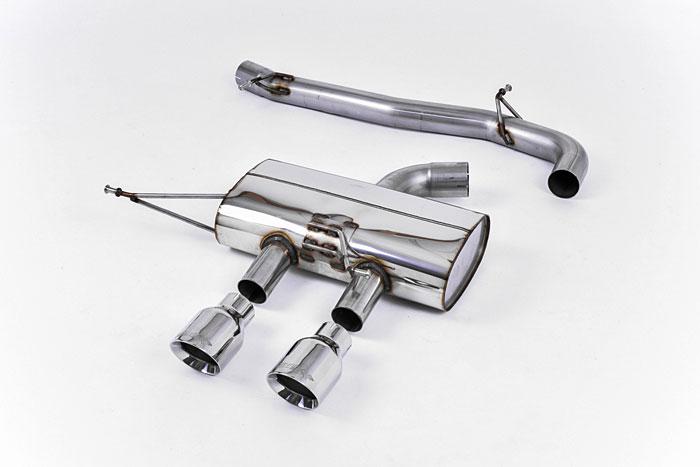 SSXVW218, VW Golf Mk6 R 2.0 TSI 270PS 2009-2013 Milltek, Cat-back system, 3-inch Race System. Non-resonated (louder). Dual GT100 Polished, 3 inch, 76,2mm