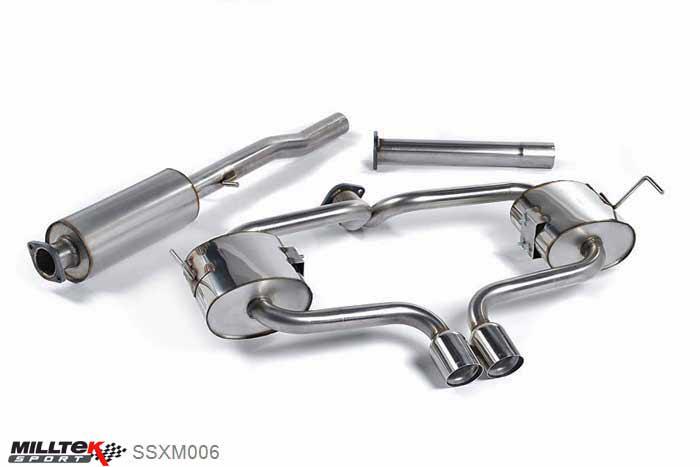 SSXM006, Mini Mk1 (R53) Cooper S 2002-2006 Milltek, Cat-back system, Resonated (quieter). Includes bracket locator for 2004 cars 76.2mm Special, 2,5 inch, 63,5mm