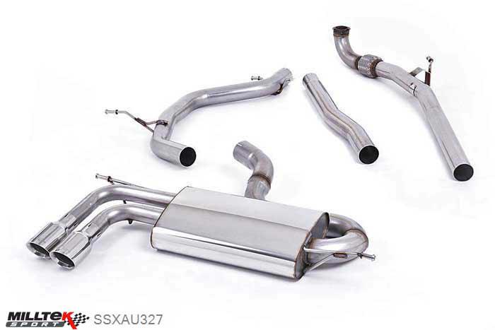 hoofdafbeelding SSXAU327, Audi A3 2.0 TDI 140bhp 2WD 3 door non-DPF 2004-2012 Milltek, Turbo-back system, Polished Tips Twin 80mm GT80 Polished, 2,75 inch, 69,85mm