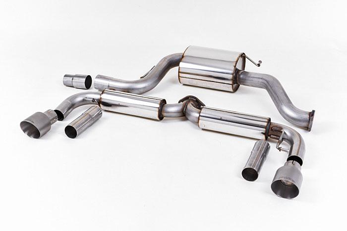 SSXVW347, VW Beetle 2.0 TSI (A5 Chassis) 2011- Milltek, Cat-back system, Resonated (quieter). Titanium Tips Dual 100mm GT100 Titanium, 3 inch, 76,2mm