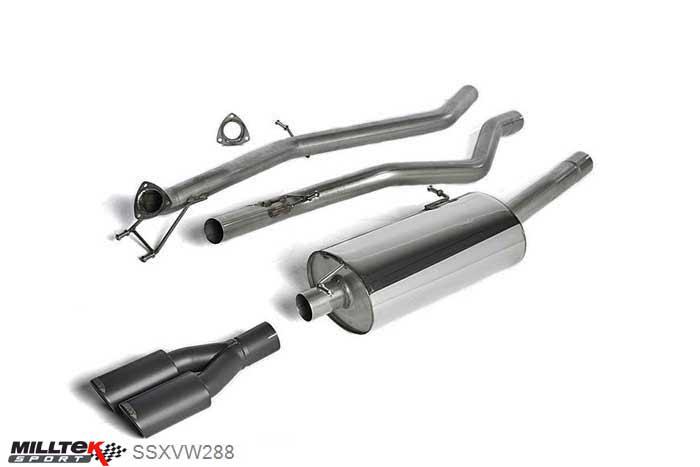 SSXVW288, VW Amarok 2.0 BiTDI 163 and 180PS 2010- Milltek, Cat-back system, Twin black oval outlet (rear exit) Twin 100 x 80mm Special Oval, 2,76 inch, 70mm