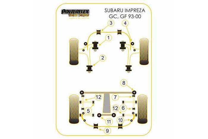 EXH009, Subaru Impreza Turbo, WRX and Sti (GC,GF 93 - 00) Exhaust Mount, , 3 stuk(s) benodigd  per auto, 1 stuk(s) in verpakking, prijs per set van 1 stuk(s)