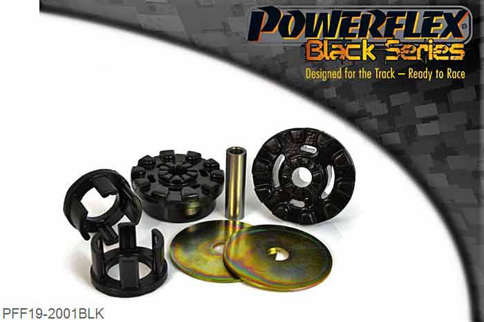 PFF19-2001BLK, Ford Fiesta Mk7 ST (2013-) Lower Engine Mount Large Bush 30mm Oval Bracket, This part replaces OE number: 1 695 146 and fits models with thicker (30mm) oval brackets only. For thinner (25mm) oval bracket use PFF19-2003., 1 stuk(s) benodigd  per auto, 1 stuk(s) in verpakking, prijs per set van 1 stuk(s)