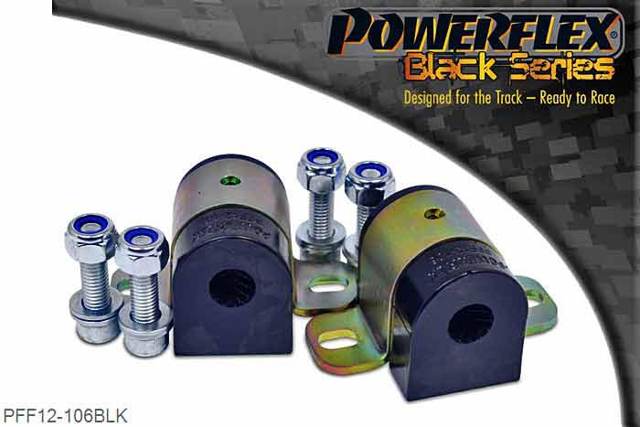 PFF12-106BLK, Peugeot 106 and 106 GTi/Rallye Front Wishbone Rear Bush, This bush kit incorporates anti-lift properties by lowering the rear of the arm by 10mm.   It replaces the original part number 3523.53 (352353)., 2 stuk(s) benodigd  per auto, 2 stuk(s) in verpakking, prijs per set van 2 stuk(s)