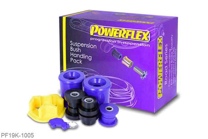 PF19K-1005, Ford Focus MK2 ST, Powerflex Handling Pack Included within this pack are the following parts:PFF19-8011Front Lower Wishbone Front Bush 14mm BoltPFF19-1202Front Lower Wishbone Rear BushPFF19-1221Lower Engine Mount Small BushPFF19-1222Lower Engine Mount InsertThis Handling Pack contains a selection of parts from a complete vehicle listing, clickhereto see more parts available., 1 stuk(s) benodigd  per auto, 1 stuk(s) in verpakking, prijs per set van 1 stuk(s)