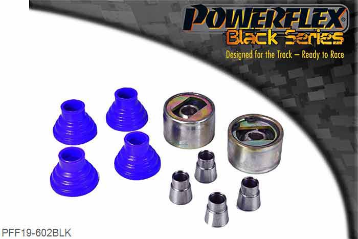 PFF19-602BLK, Ford Fiesta Mk3 (1989-1996) inc RS Turbo, XR2i and RS1800 16V Front Wishbone Front Bush 54mm, Ford have changed the diameter of the bushes used in the front wishbones several times. Please measure the original bushes to select the correct bushes. PFF19-601 is 46mm diameter. PFF19-602 is 54mm diameter. PFF19-901 is 47mm diameter. Please note front wishbone bushes will not fit the Mondeo ST24 or ST200 models. 54mm, 2 stuk(s) benodigd  per auto, 2 stuk(s) in verpakking, prijs per set van 2 stuk(s)