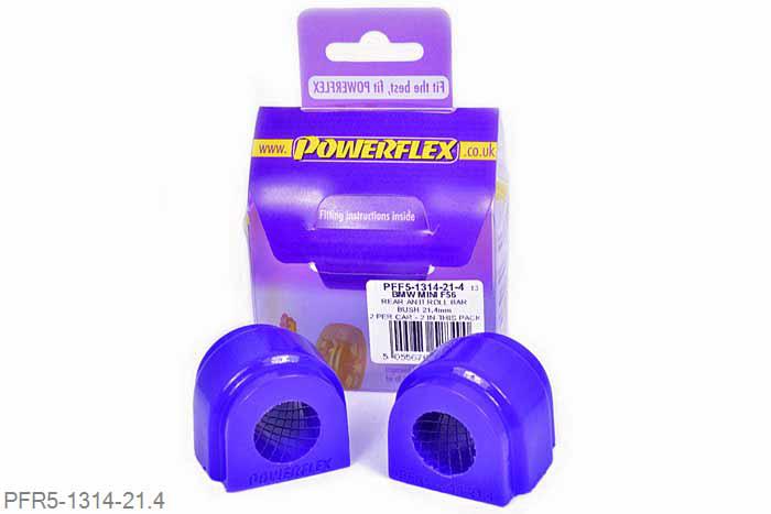 PFR5-1314-21.4, Mini Mini Generation 3 (F56) (2014 on), Rear Anti Roll Bar Bush 21.4mm This part replaces OE number 33506859891 that includes the original rubber bush. 21.4mm, 2 stuk(s) benodigd  per auto, 2 stuk(s) in verpakking, prijs per set van 2 stuk(s)