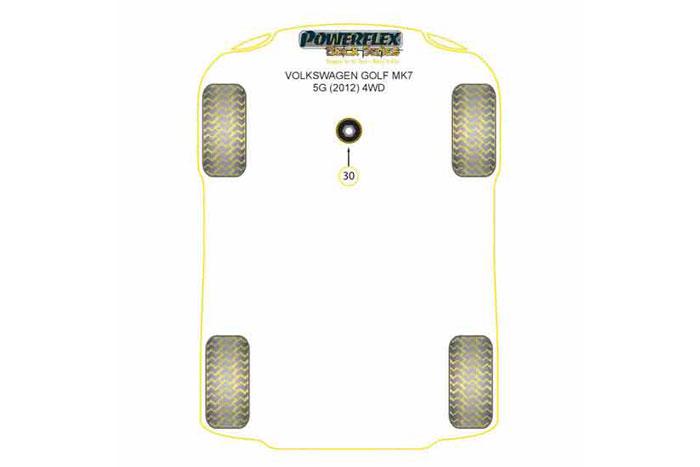 PFF85-832BLK, VW GOLF MK7 5G 4WD Lower Engine Mount (Large) Insert, This part is a insert for OEM part number 5Q0198 037 B., 1 stuk(s) benodigd  per auto, 1 stuk(s) in verpakking, prijs per set van 1 stuk(s)