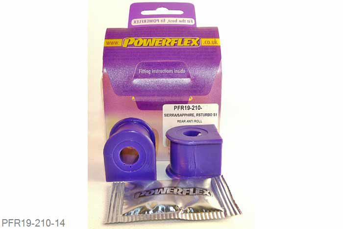 PFR19-210-14, Ford Sierra 4X4 2.8 and 2.9, XR4i (1989 onwards), Rear Anti-Roll Bar Mounting Bush 14mm Check rear roll bar size, especially Sierra XR4i. 14mm, 2 stuk(s) benodigd  per auto, 2 stuk(s) in verpakking, prijs per set van 2 stuk(s)