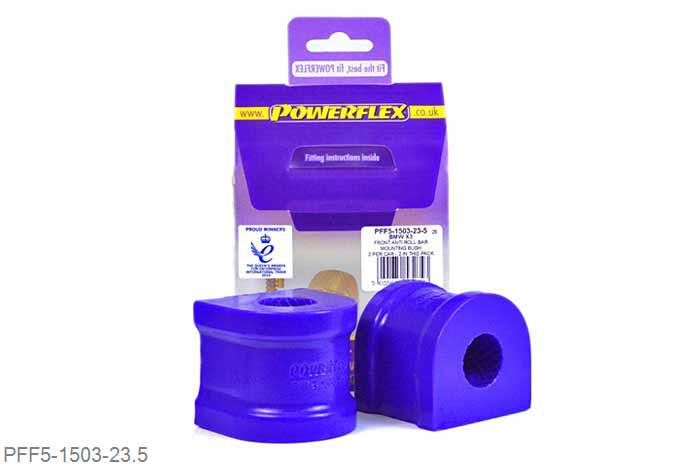 PFF5-1503-23.5, BMW E83 X3 (2003-2010), Front Anti Roll Bar Mounting Bush 23.5mm This part replaces OE number: 31303413134. Please check anti roll bar diameter before ordering. 23.5mm, 2 stuk(s) benodigd  per auto, 2 stuk(s) in verpakking, prijs per set van 2 stuk(s)