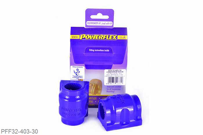 PFF32-403-30, Landrover Range Rover Sport (2005 - 2013), Front Anti Roll Bar Bush 30mm This part replaces OE numbers: LR015339, LR018346 and LR018347. Fits Range Rover Sport models without Ace suspension. 30mm, 2 stuk(s) benodigd  per auto, 2 stuk(s) in verpakking, prijs per set van 2 stuk(s)