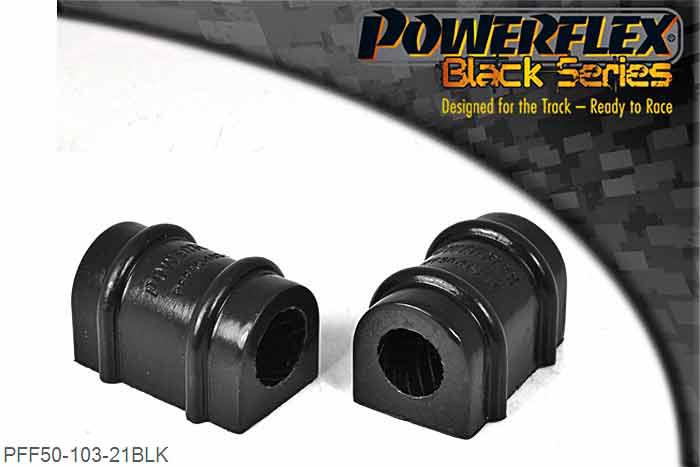 PFF50-103-21BLK, Peugeot 106 and 106 GTi/Rallye Anti Roll Bar Bush 21mm, This part replaces OEM Part number 5094.57 NOT SUITABLE FOR GTI/RALLYE MODELS 21mm, 2 stuk(s) benodigd  per auto, 2 stuk(s) in verpakking, prijs per set van 2 stuk(s)