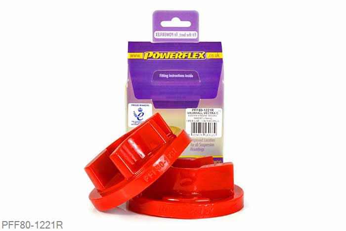 PFF80-1221R, Cadillac BLS (2005 - 2010), Rear Lower Engine Mount Insert Diesel (Round Centre) Fits the rear lower engine mount where the original bush has a round central sleeve fitted from 2005 on, for mounts with a rectangular sleeve use PFF66-521. This fits into bracket 9156932. Fits into the voiding of the original bush to reduce engine movement under acceleration. Slight increase in vibration may be felt., 1 stuk(s) benodigd  per auto, 1 stuk(s) in verpakking, prijs per set van 1 stuk(s)